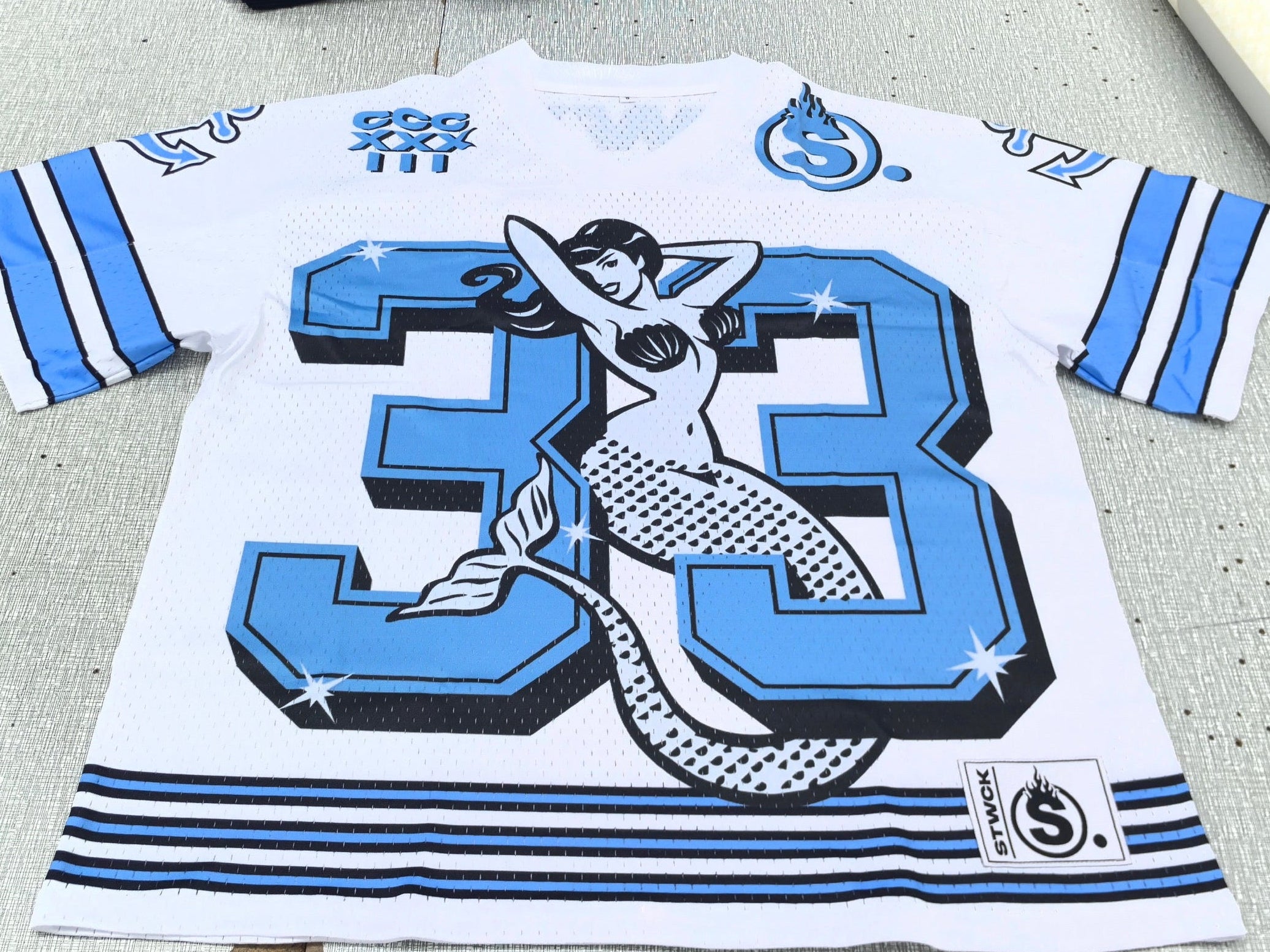 Cropped Powder Blue Siren Jersey